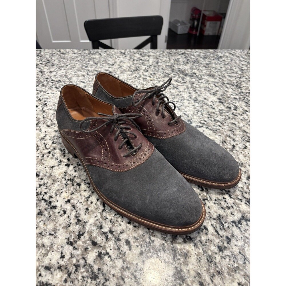 JOHNSTON MURPHY Mens Casual Dress Shoes Blue Brown Saddle Oxfords Sz Size 10D